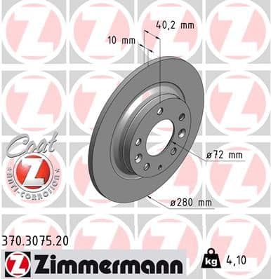 Disc frana ZIMMERMANN COAT Z 370.3075.20