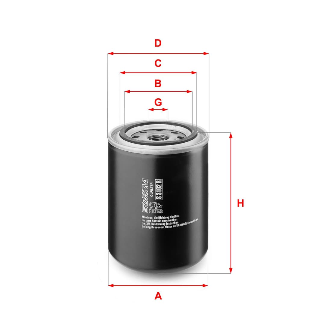 Filtru ulei SOFIMA S 3102 R