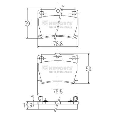set placute frana,frana disc NIPPARTS J3615011