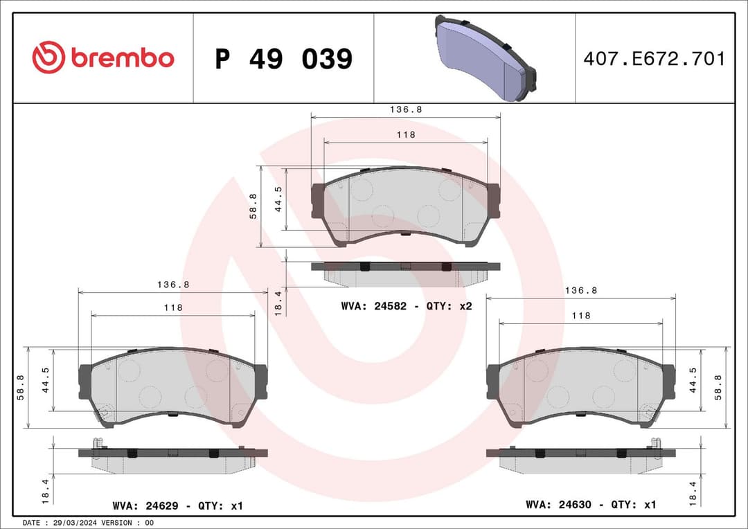 set placute frana,frana disc BREMBO PRIME LINE P 49 039