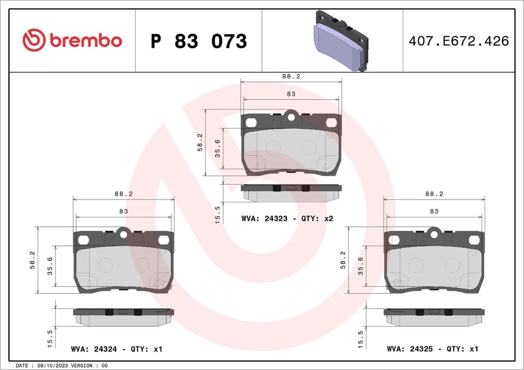 set placute frana,frana disc BREMBO PRIME LINE P 83 073