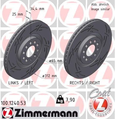 Disc frana ZIMMERMANN BLACK Z 100.1240.53
