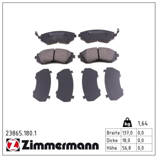 set placute frana,frana disc ZIMMERMANN 23865.180.1