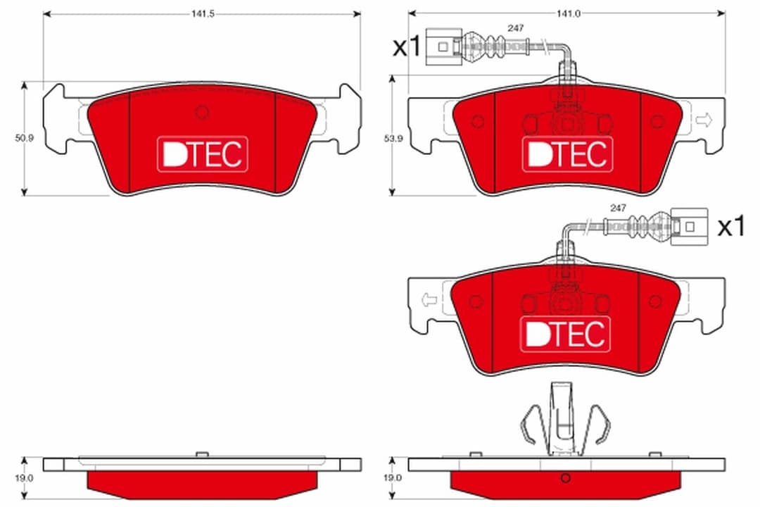 set placute frana,frana disc TRW DTEC COTEC GDB1672DTE