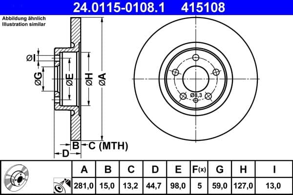 Disc frana ATE 24.0115-0108.1