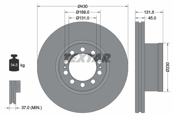 Disc frana TEXTAR 93291200