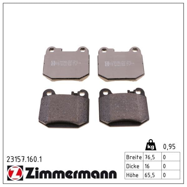 set placute frana,frana disc ZIMMERMANN 23157.160.1