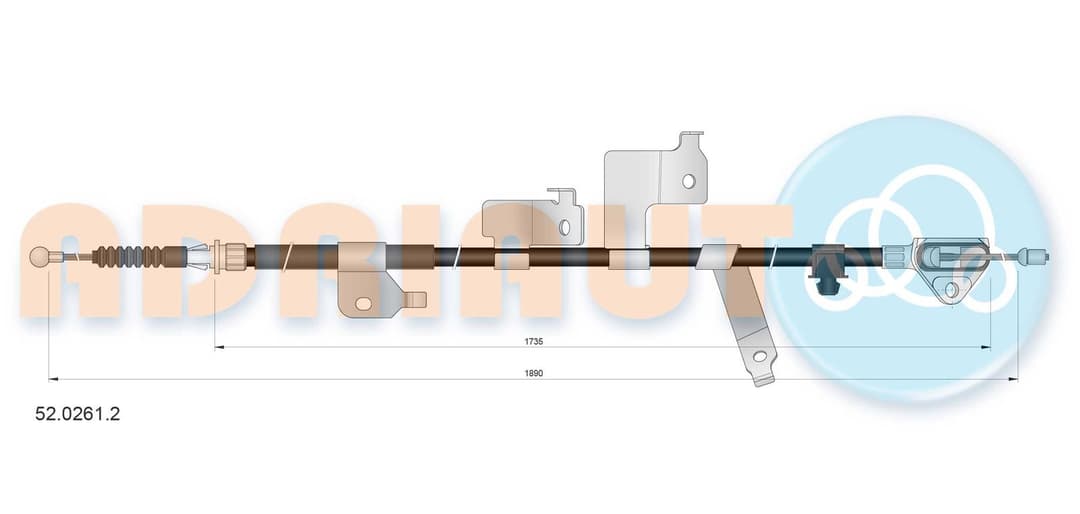 Cablu, frana de parcare ADRIAUTO 52.0261.2