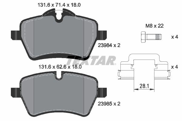 set placute frana,frana disc TEXTAR Q+ 2398404
