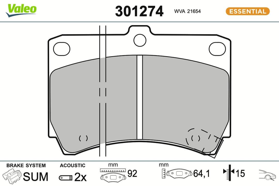set placute frana,frana disc VALEO ESSENTIAL 301274