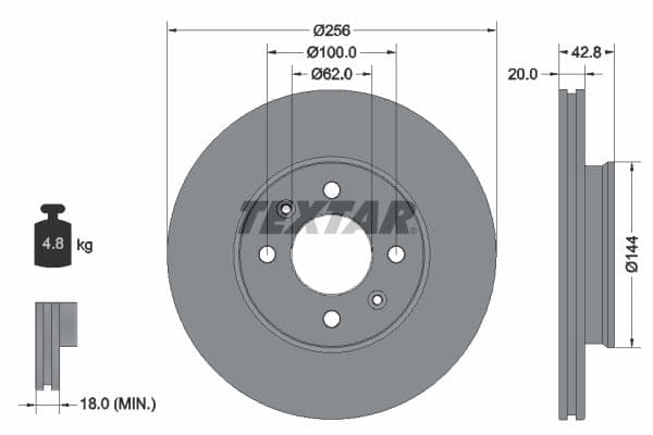 Disc frana TEXTAR PRO 92295403
