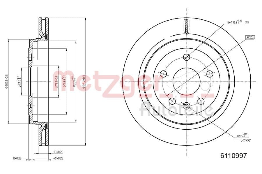 Disc frana METZGER 6110997