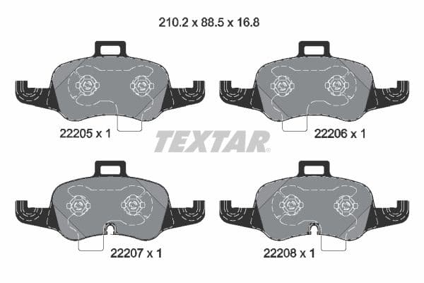 set placute frana,frana disc TEXTAR 2220501