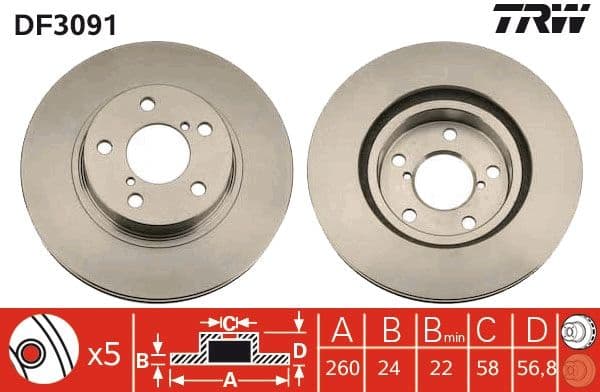 Disc frana TRW DF3091