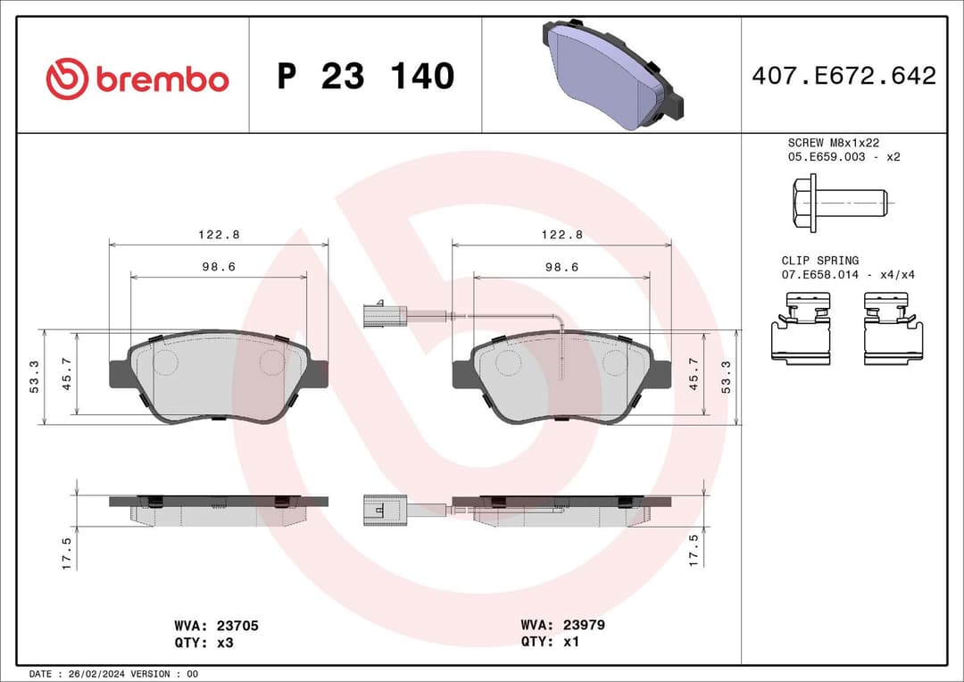 set placute frana,frana disc BREMBO PRIME LINE P 23 140