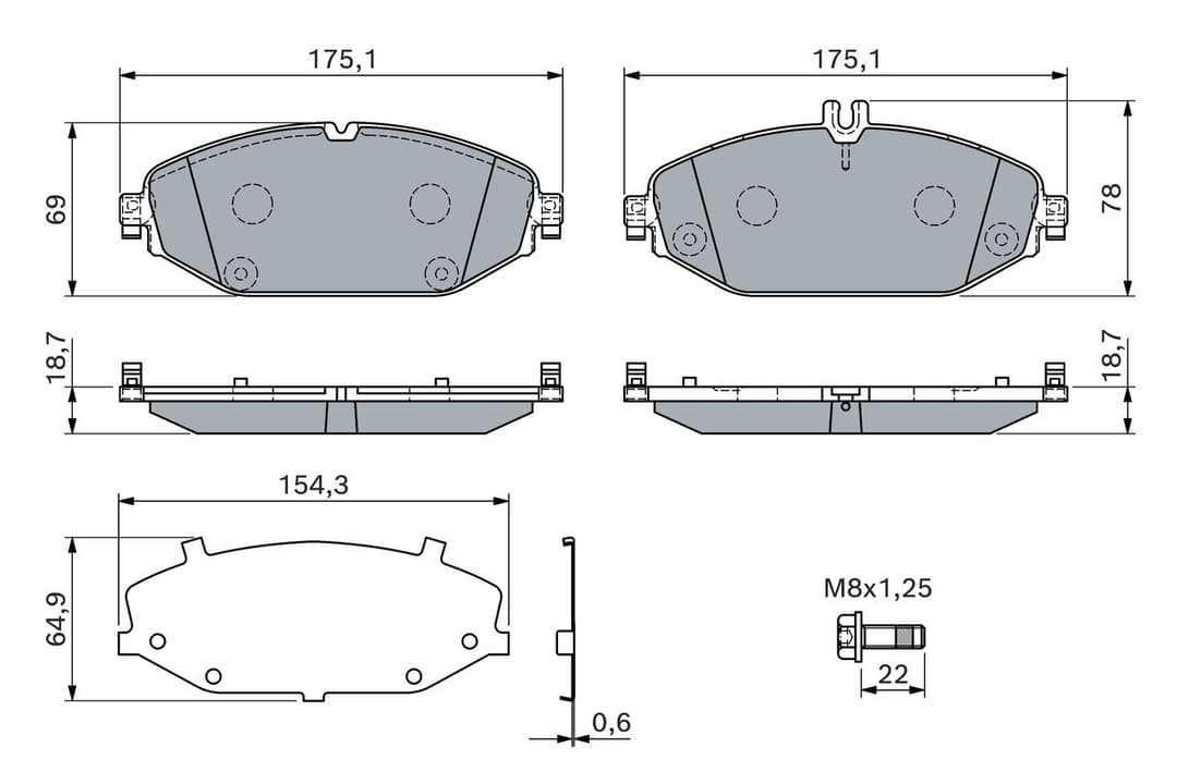 set placute frana,frana disc BOSCH 0 986 460 129