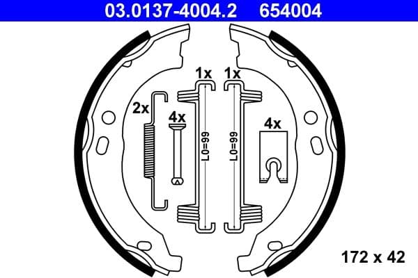 Set saboti frana, frana de mana ATE 03.0137-4004.2