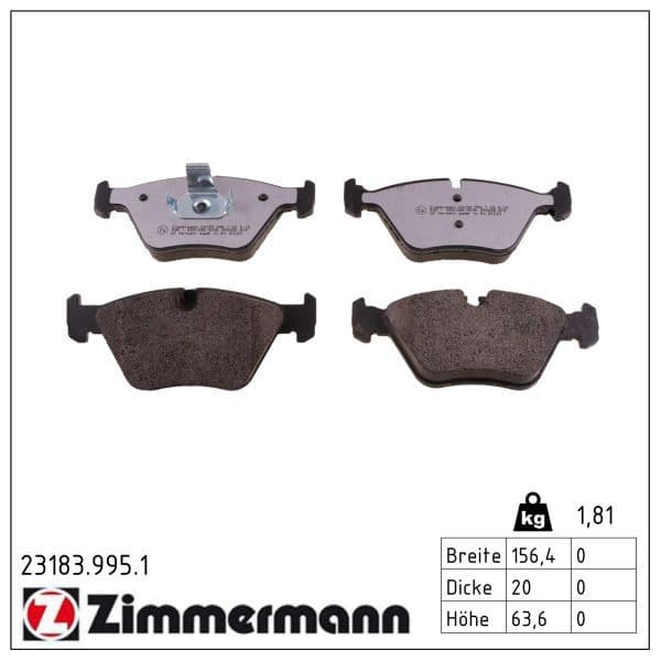 set placute frana,frana disc ZIMMERMANN rd:z 23183.995.1
