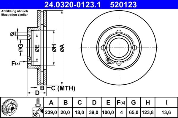 Disc frana ATE 24.0320-0123.1