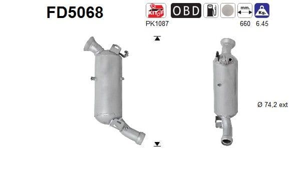 Filtru funingine/particule, sist.de esapament AS FD5068