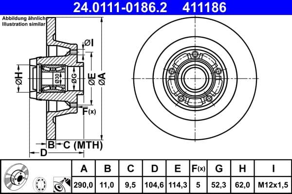 Disc frana ATE 24.0111-0186.2