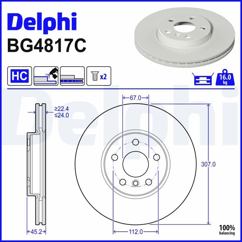 Disc frana DELPHI BG4817C
