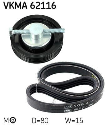 Set curea transmisie cu caneluri SKF VKMA 62116