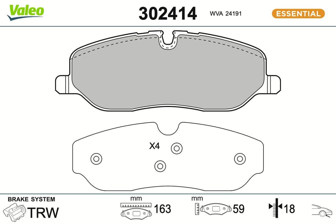 set placute frana,frana disc VALEO 302414