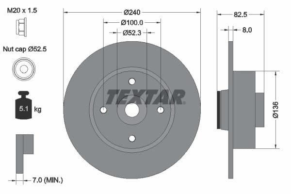 Disc frana TEXTAR PRO 92154403