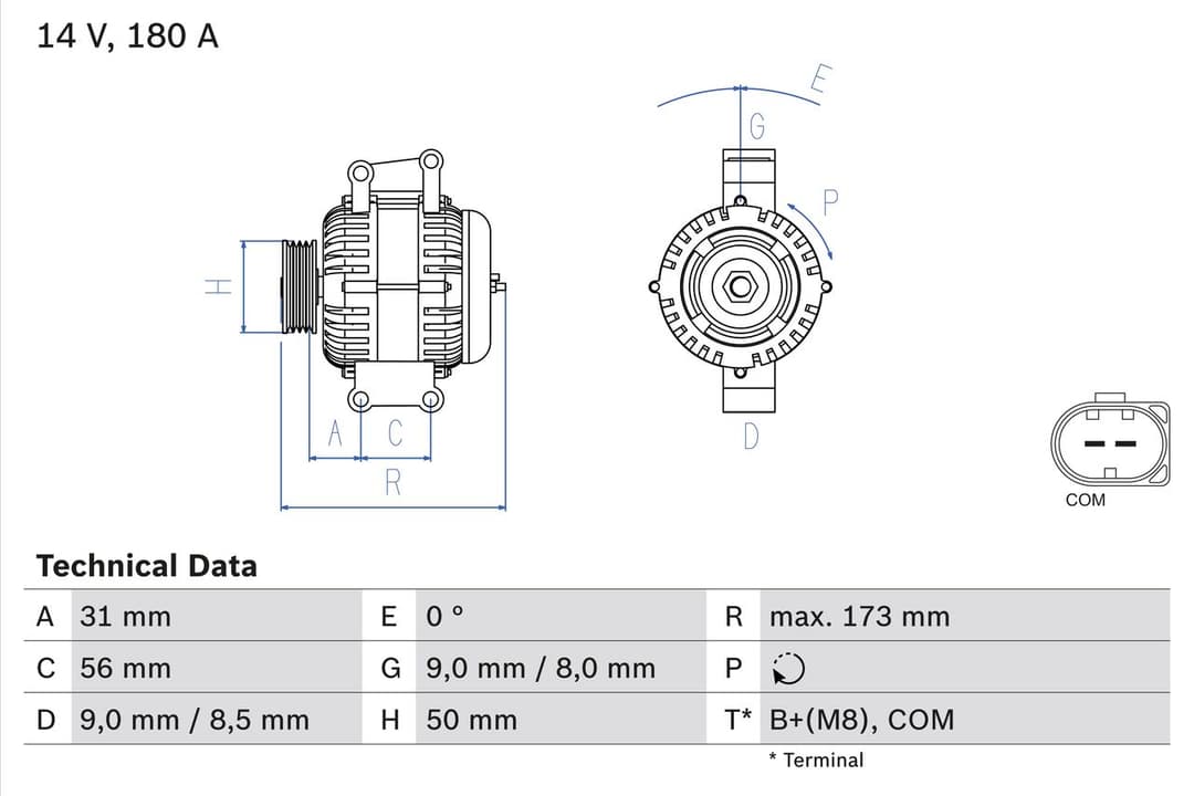 Generator / Alternator BOSCH 0 986 047 670