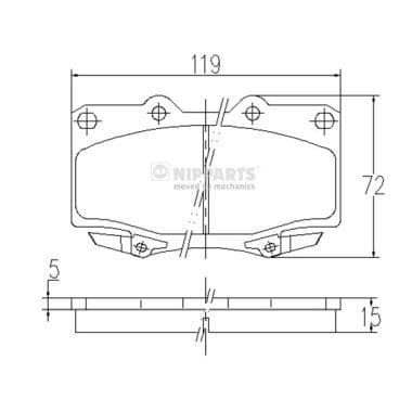 set placute frana,frana disc NIPPARTS J3602055