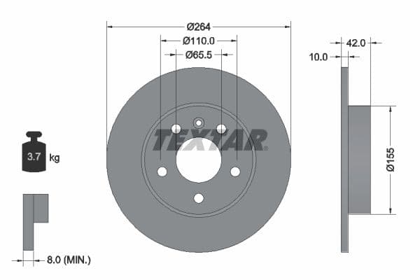 Disc frana TEXTAR 92092103