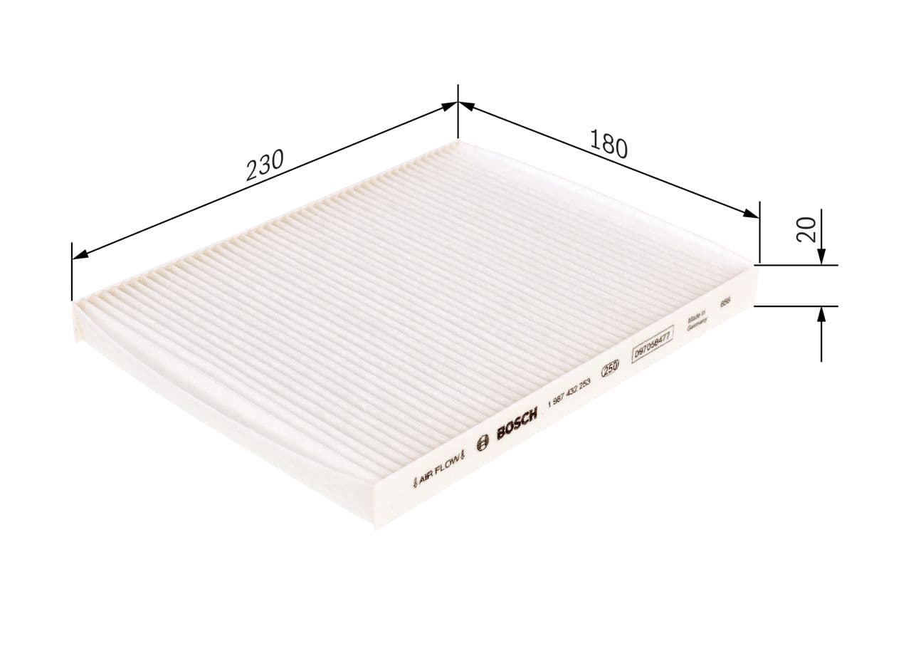Filtru, aer habitaclu BOSCH 1 987 432 253