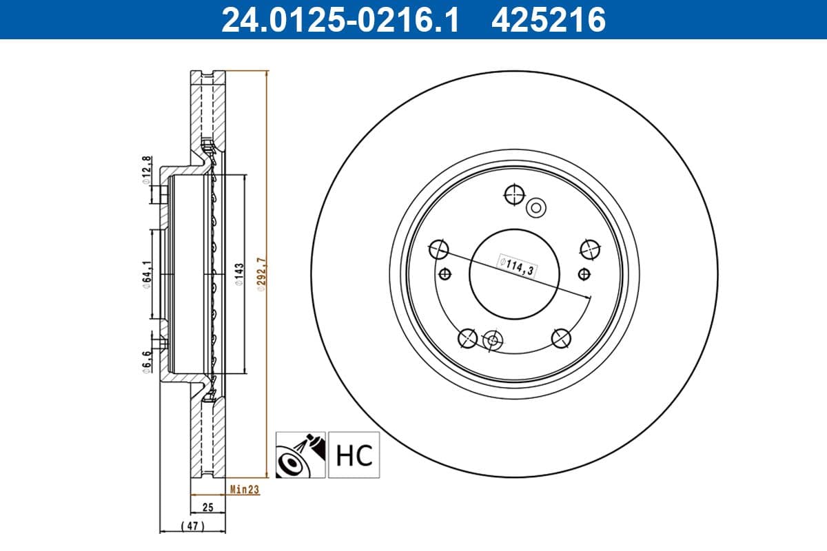 Disc frana ATE 24.0125-0216.1