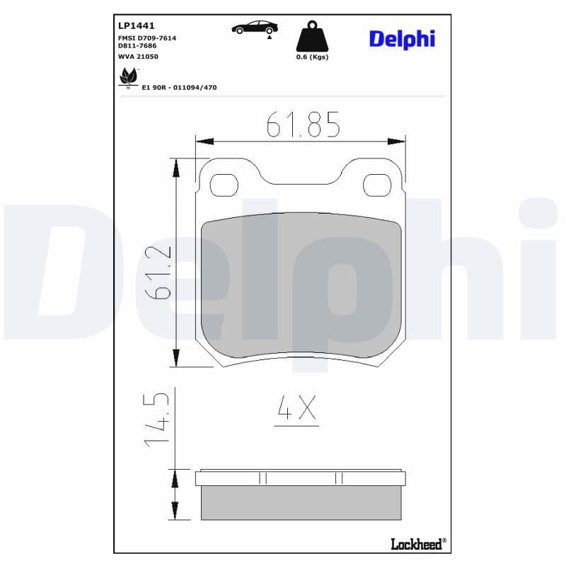 set placute frana,frana disc DELPHI LP1441