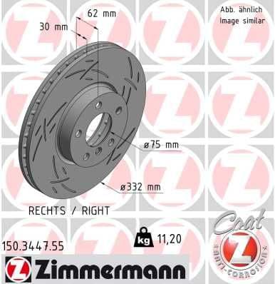 Disc frana ZIMMERMANN BLACK Z 150.3447.55