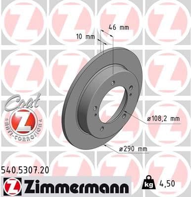 Disc frana ZIMMERMANN COAT Z 540.5307.20