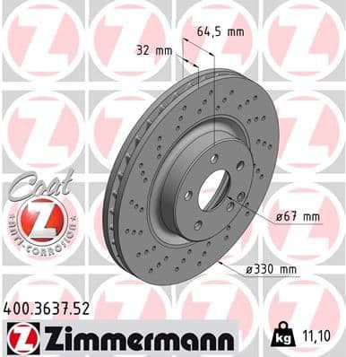 Disc frana ZIMMERMANN SPORT Z 400.3637.52