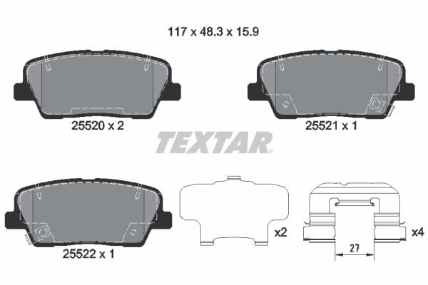 set placute frana,frana disc TEXTAR Q+ 2552008