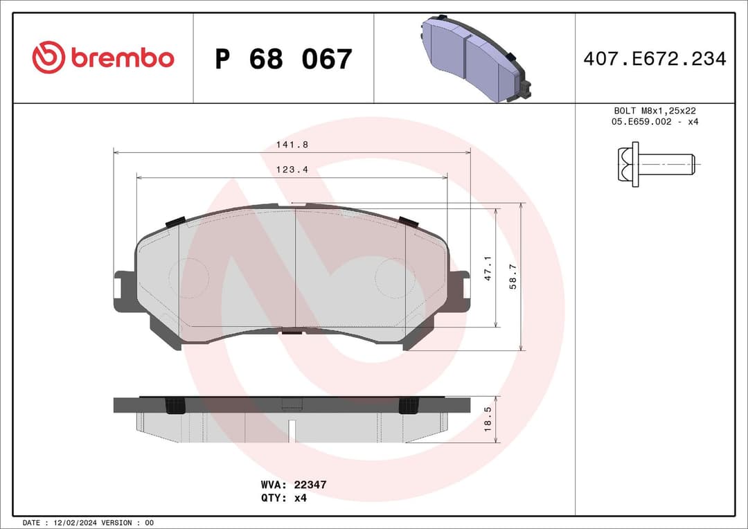 set placute frana,frana disc BREMBO PRIME LINE P 68 067