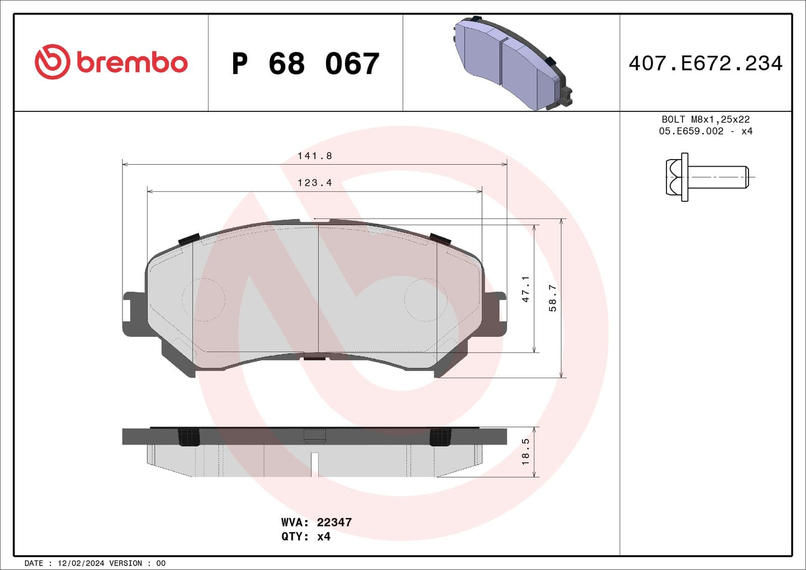 set placute frana,frana disc BREMBO PRIME LINE P 68 067