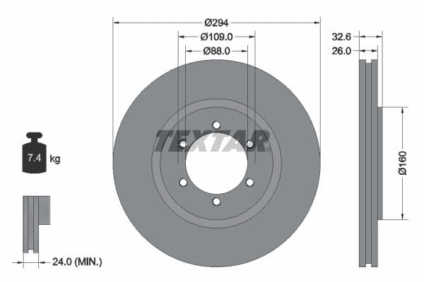 Disc frana TEXTAR 92162600