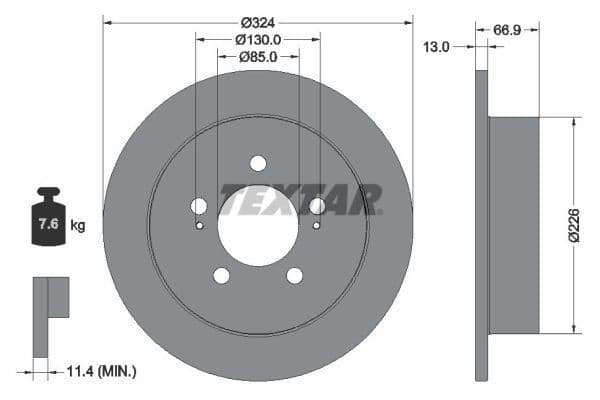 Disc frana TEXTAR PRO 92347403