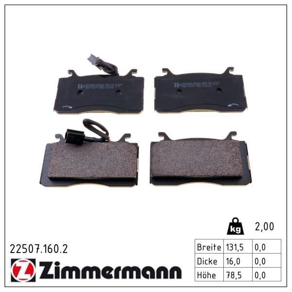 set placute frana,frana disc ZIMMERMANN 22507.160.2