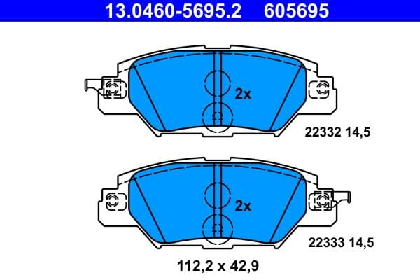 set placute frana,frana disc ATE 13.0460-5695.2