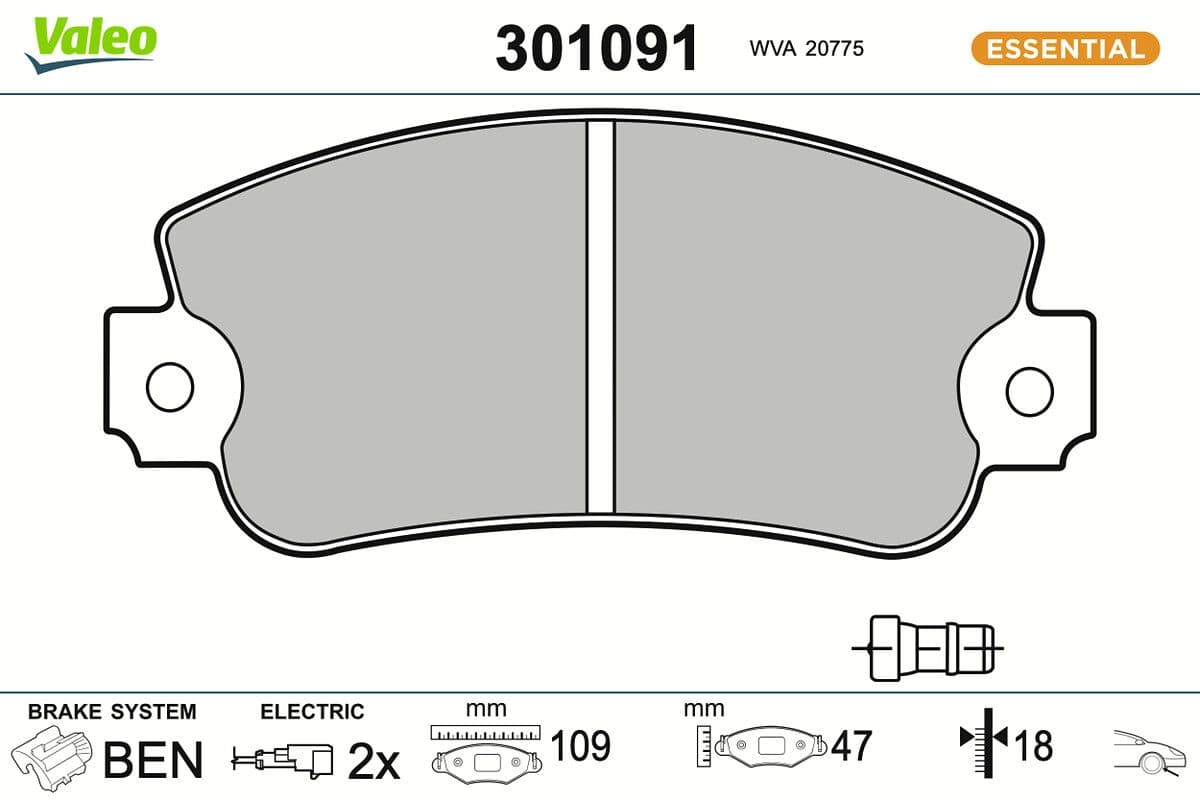 set placute frana,frana disc VALEO 301091
