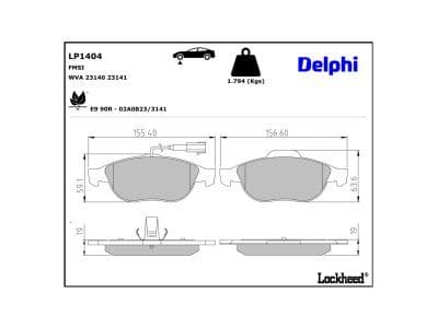 set placute frana,frana disc DELPHI LP1404
