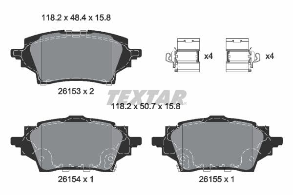 set placute frana,frana disc TEXTAR Q+ 2615301