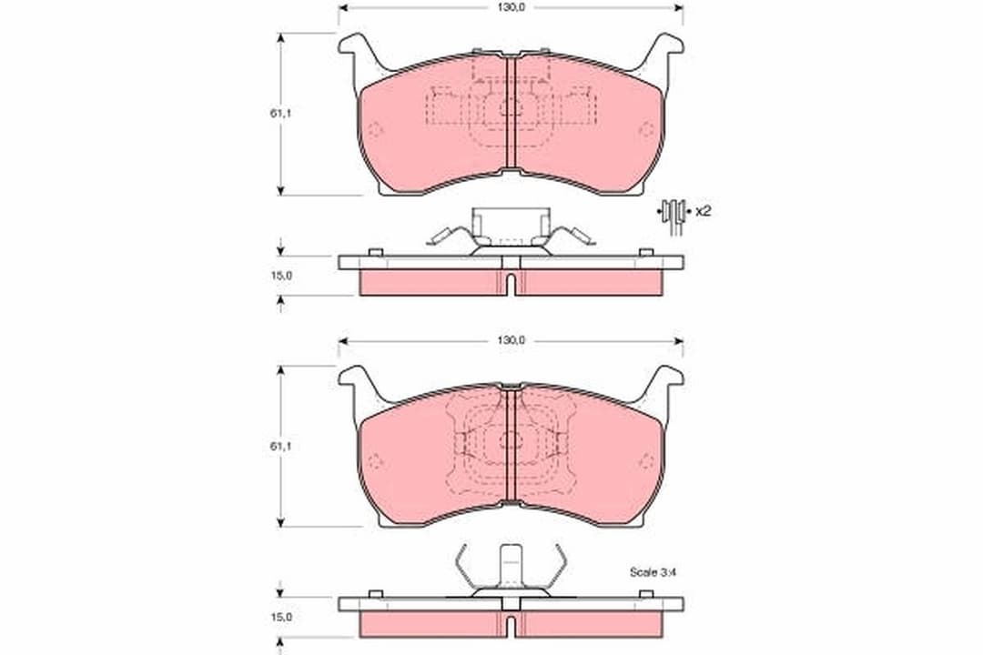 set placute frana,frana disc TRW GDB354