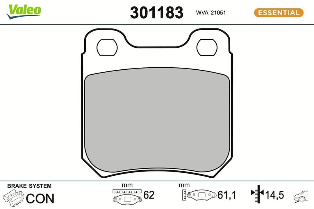 set placute frana,frana disc VALEO 301183